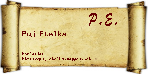 Puj Etelka névjegykártya